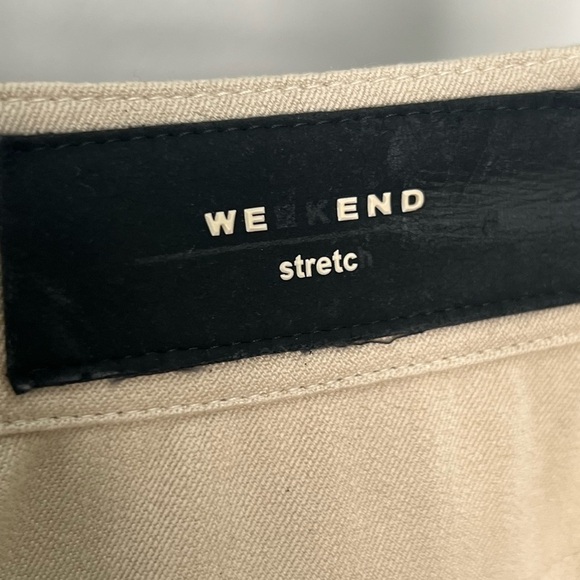 MaxMara light tan weekend stretch high waist straight leg trouser pants size 4 - Picture 7 of 13